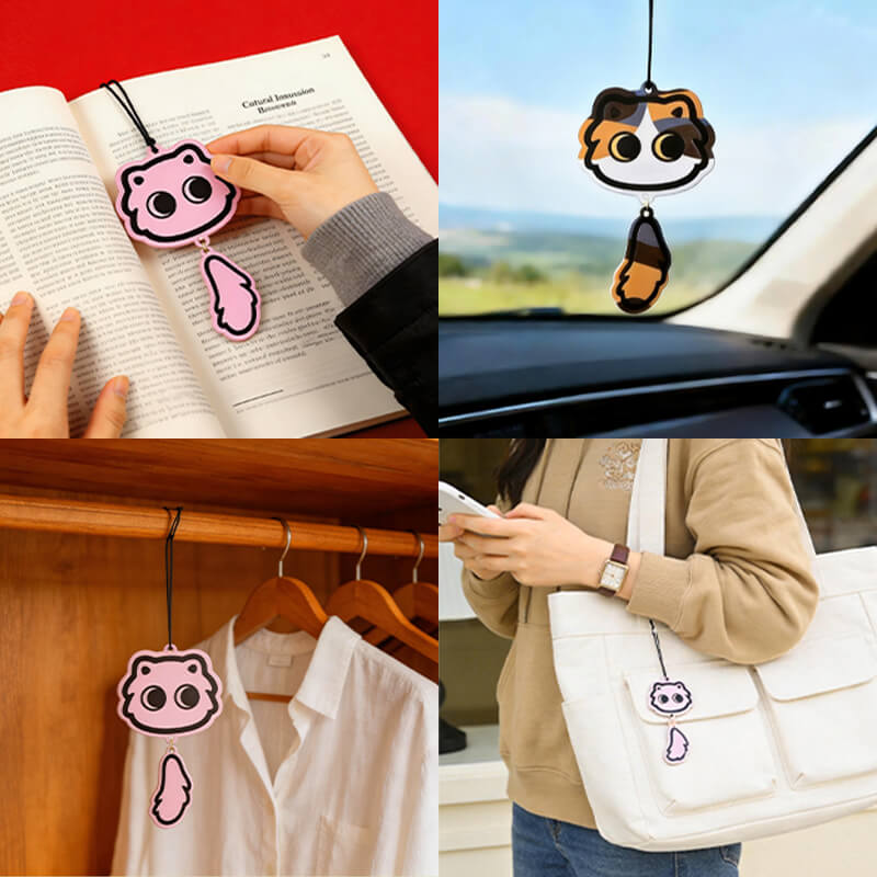 FUFUSOUL FUFU Tail-Wagging Fragrance Hanging Air Freshener Cute Scented Hanging Card Closet Car Decor