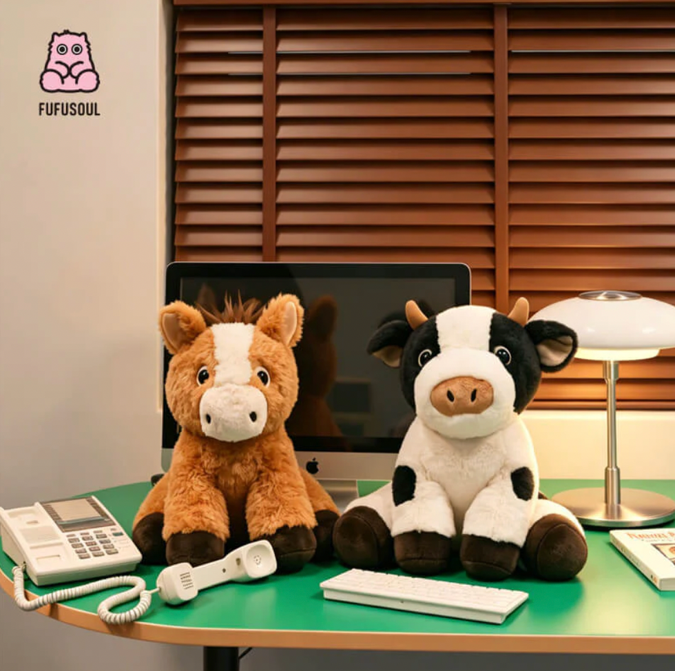 FUFUSOUL FUFU FARM Scented Plush Toy – Cow & Horse Fragrance Stuffed Animal