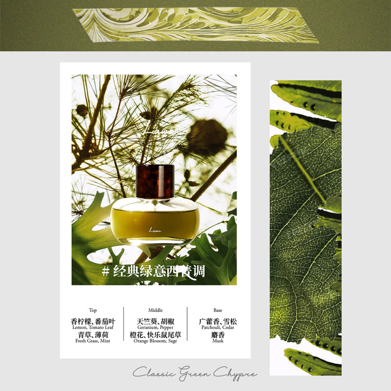 Scent Chant Lawn Perfume – Fresh Green Chypre Fragrance with Bergamot, Iris & Oakmoss Woody Notes
