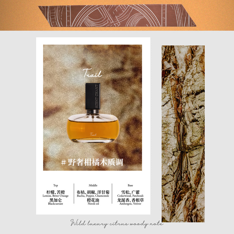 Scent Chant Trail Perfume – Fresh Citrus Woody Fragrance with Mint, Cedar & Vetiver Natural Outdoor Scent