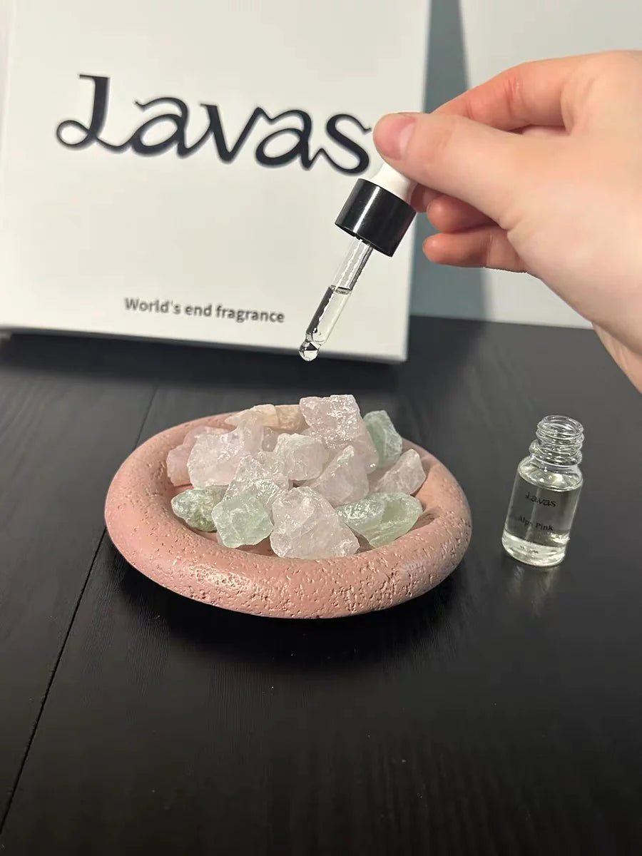 LAVAS Crystal Stone Diffuser (300g) – Alps Pink Soft Floral Woody Home Fragrance for Small Spaces