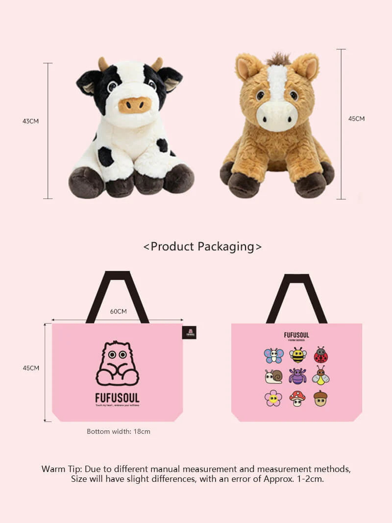 FUFUSOUL FUFU FARM Scented Plush Toy – Cow & Horse Fragrance Stuffed Animal